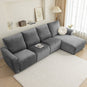 Housse pour canapé relax avec méridienne pur velours Gris