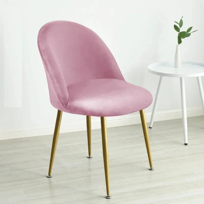 Housse pour chaise Mauricette velours rose