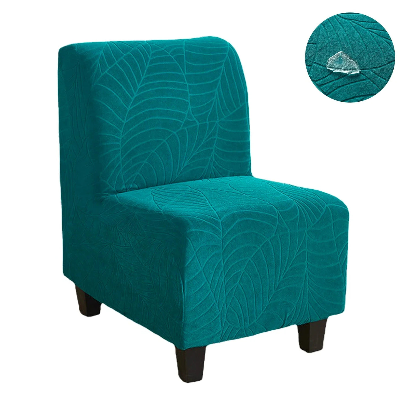 Housse pour chauffeuse, causeuse, fauteuil bas turquoise