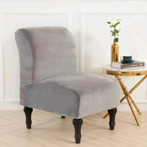 Cover for fireside chair, low armchair without armrest in pure velvet