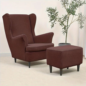 Housse pour fauteuil IKEA Strandmon et repose pieds marron café