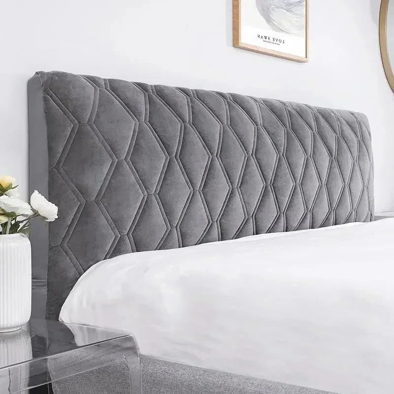 Housse pour tête de lit en velours douce et lisse avec poche intégré