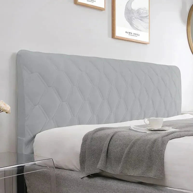 Housse pour tête de lit en velours douce et lisse avec poche intégré argent