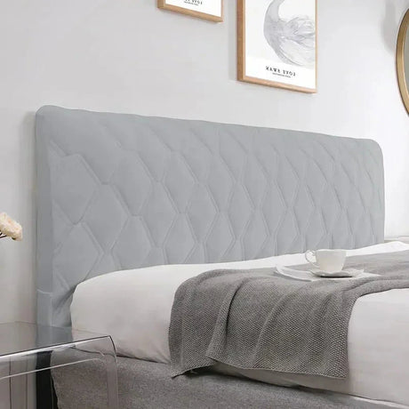 Housse pour tête de lit en velours douce et lisse avec poche intégré argent