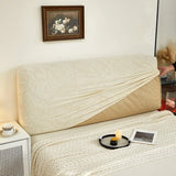 Housse pour tête de lit  extensible décorative hibiscus beige