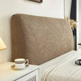 Housse pour tête de lit  extensible décorative hibiscus café