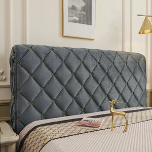 Housse pour tête de lit matelassée en velours épais capitonnée haut de gamme
