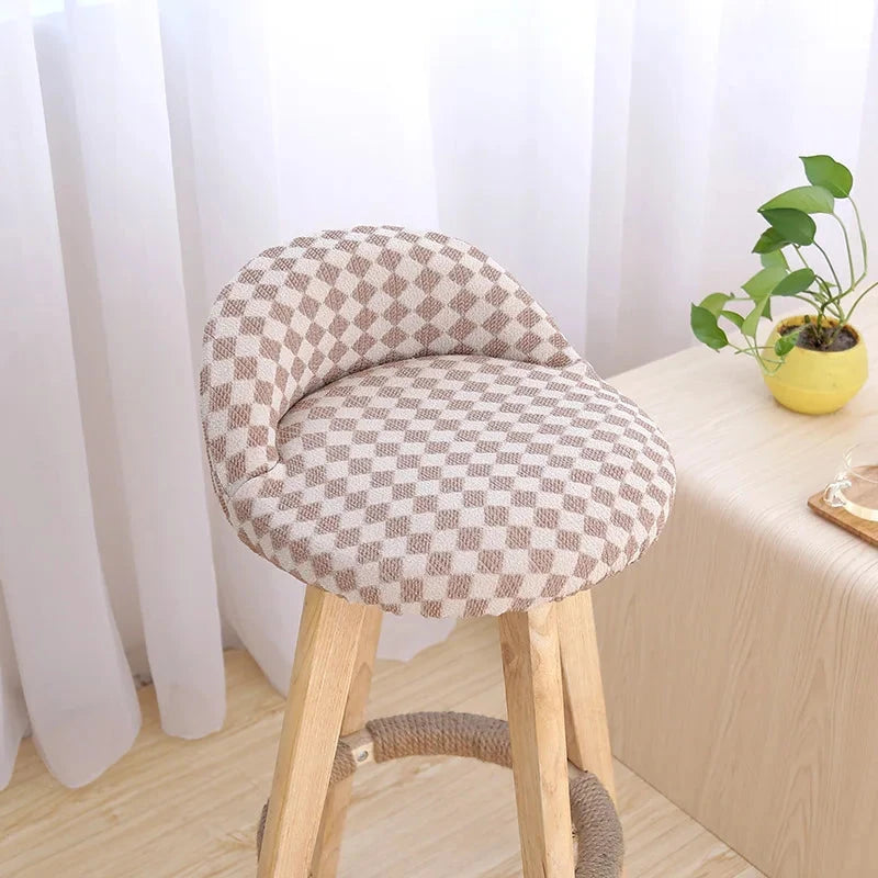 Housse pour tabouret haut de bar avec petit dossier