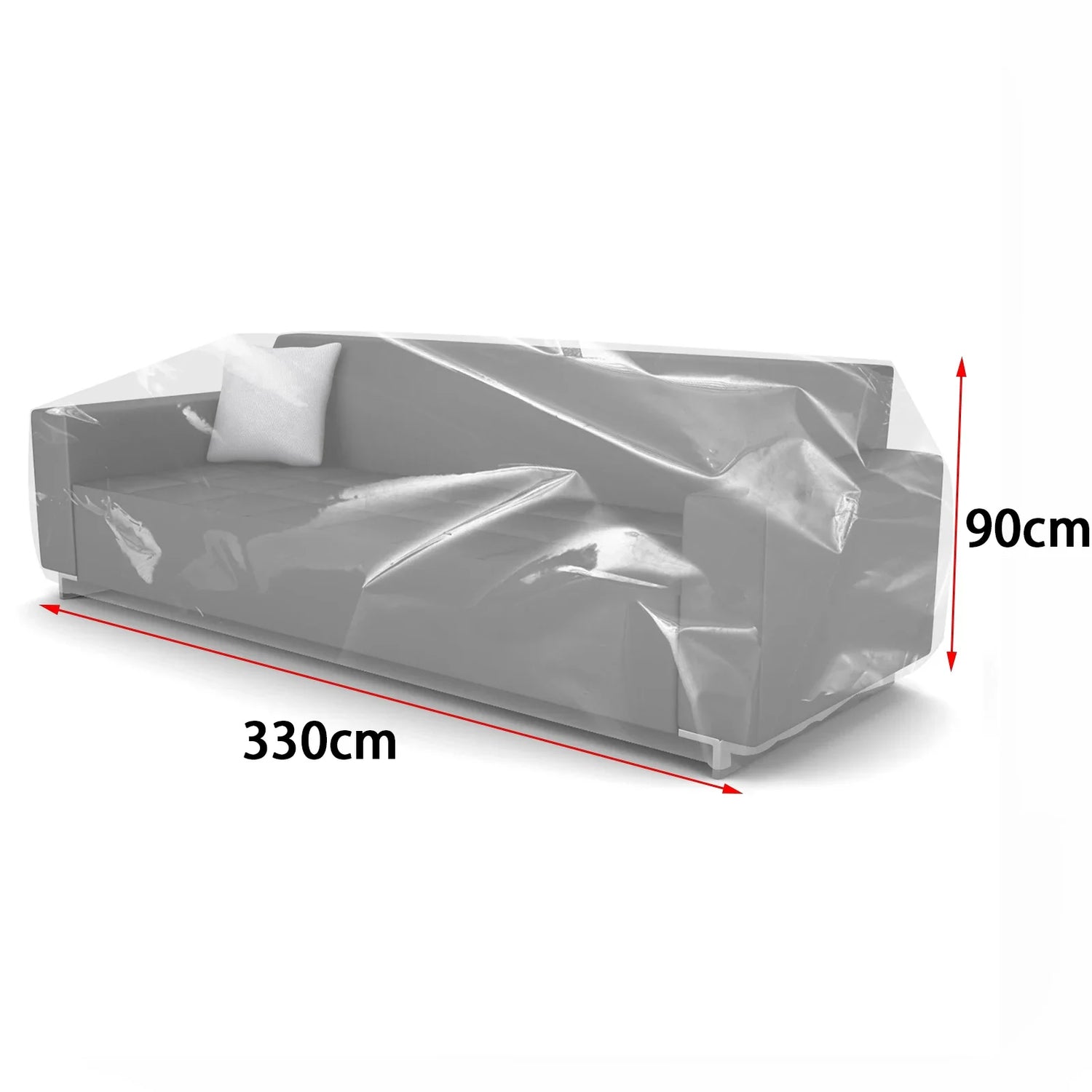 Housse protection grand canapé plastique transparent 100% imperméable