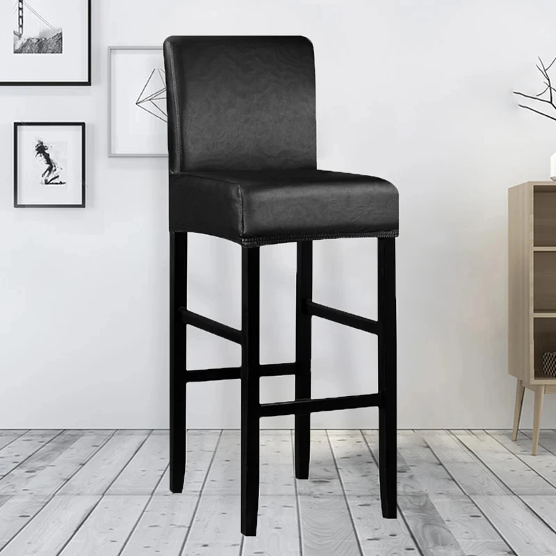 Housse pour tabouret de bar simili cuir imperméable noir