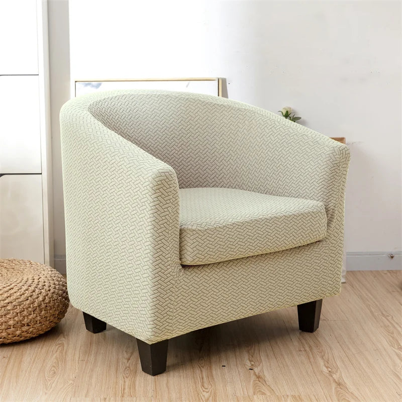 Housse de fauteuil cabriolet Jacquard damassé beige