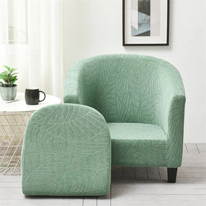 Hibiscus leaf texture convertible armchair cover - Set of 2 covers (Frame and seat)