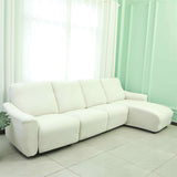 Housses pour canapé d'angle relax inclinable avec méridienne lycra Ivoire