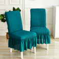 Chair cover with lace skirt and embossed texture
