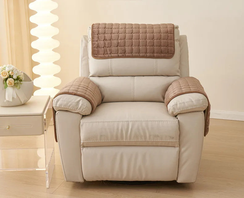 Pad antidérapant de protection pour accoudoirs et dossiers fauteuil face marron