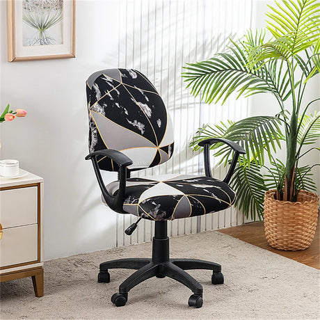 Housse de chaise de bureau extensible moderne tissu imprimé motif 10