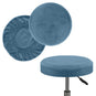 Housse de tabouret rond extensible pur velours bleue