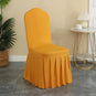 Housse de chaise à jupes lycra pour mariage ocre