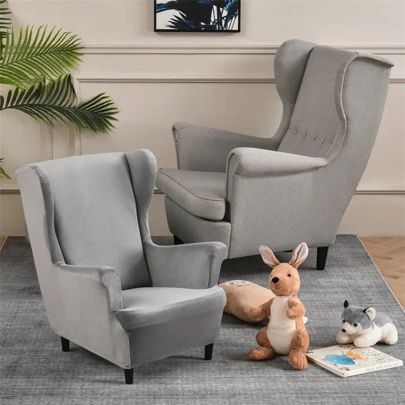 Housse fauteuil enfant IKEA STRANDMON velours gris clair