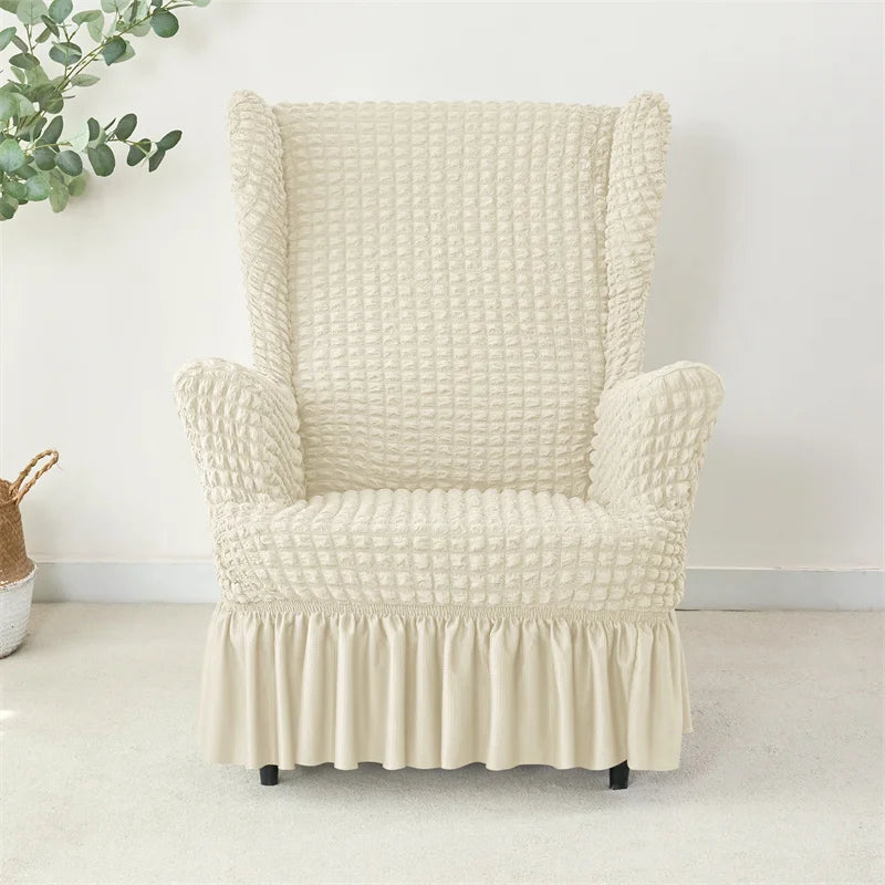 Housse pour fauteuil IKEA  Strandmon avec jupe beige