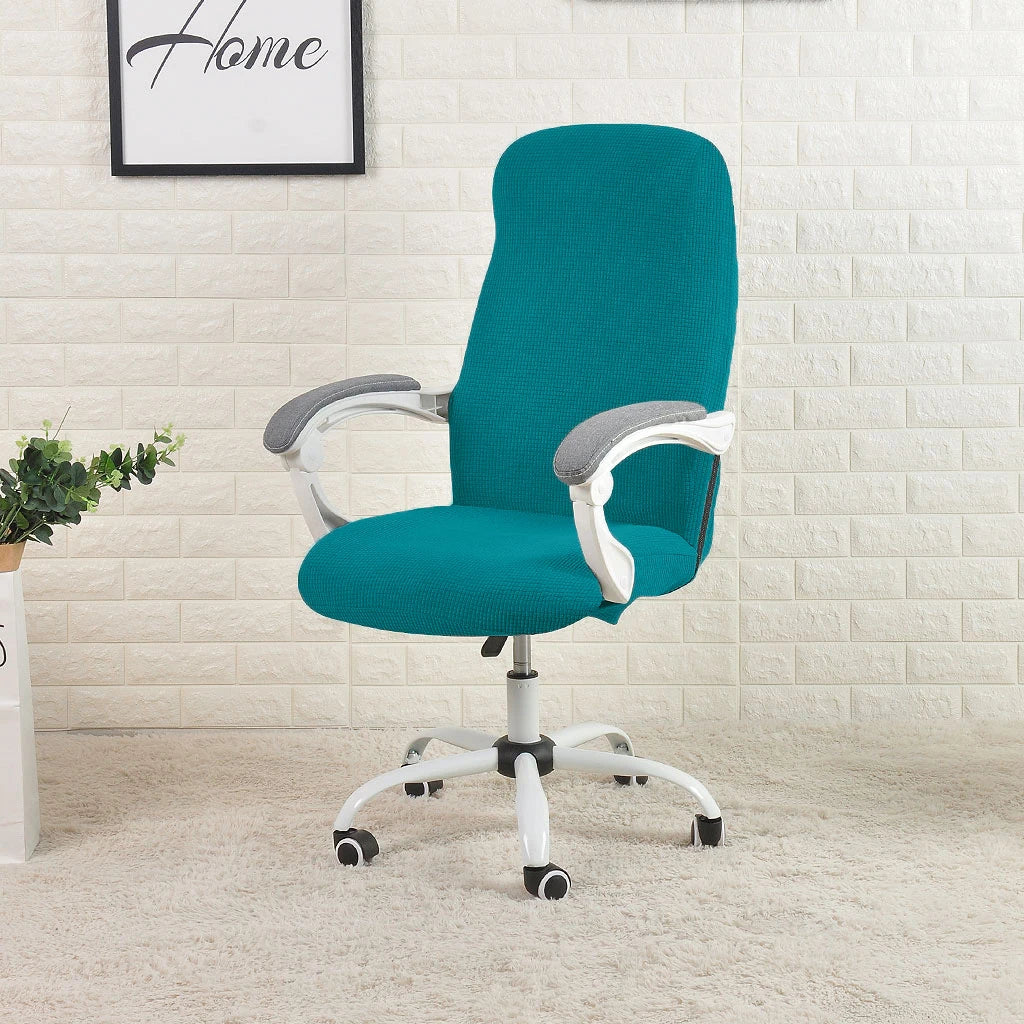 Housses de chaise de bureau extensible turquoise