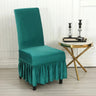 Housse de chaise avec jupe velours turquoise