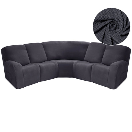 Housse canapé d'angle relax gris