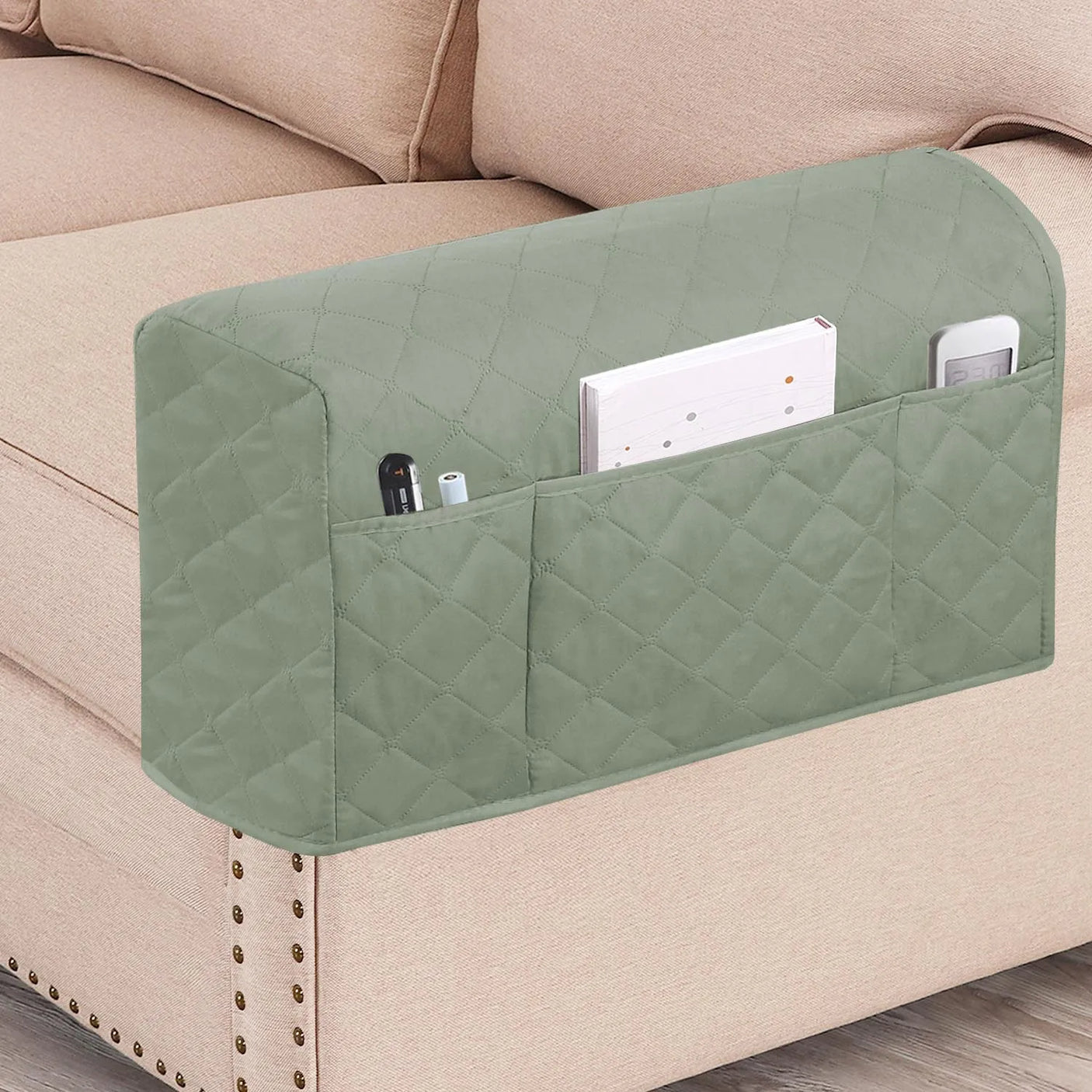 Housse protection accoudoirs fauteuil canapé  vert