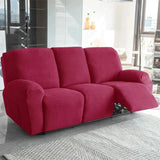 Housse canapé relax 3 places rose fushia velours damassé