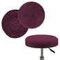 Housse de tabouret rond extensible pur velours bordeaux