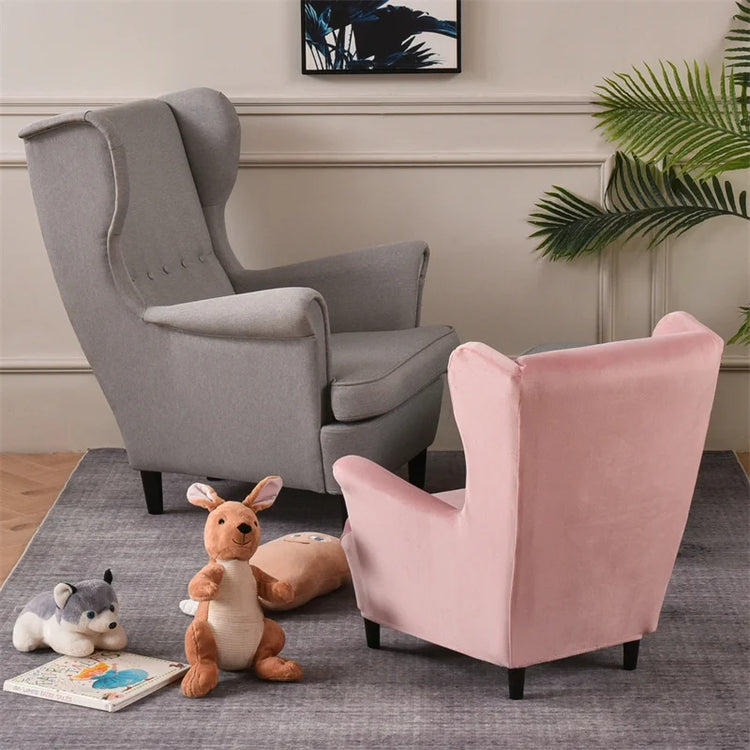 Housse fauteuil enfant IKEA STRANDMON velours rose dossier