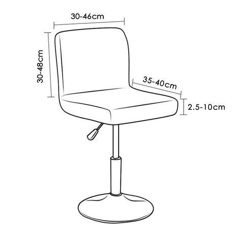 Guide des tailles housse de chaises de bar