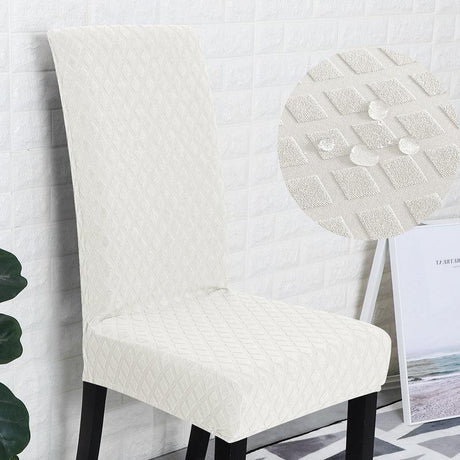 Housse de chaise imperméable extensible blanche