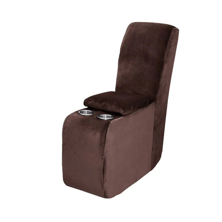 housse de console centrale canapé relax velours marron