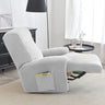 housse pour fauteuil relaxation extensible 4 pièces argent