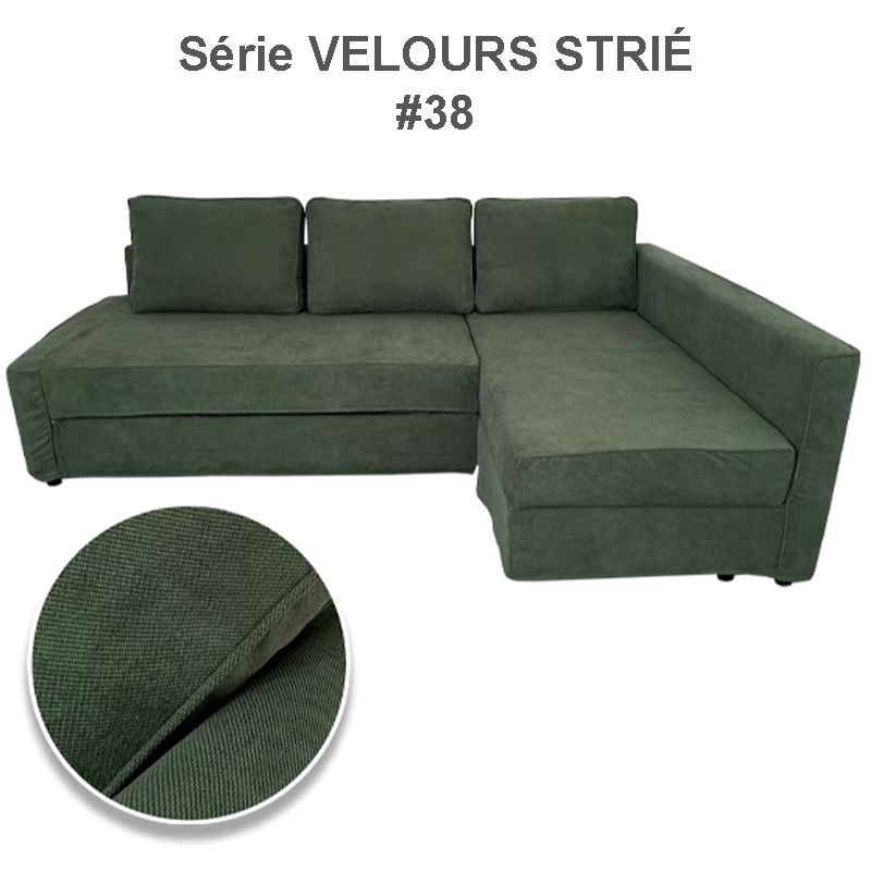 Ribbed velvet cover for convertible IKEA FRIHETEN corner sofa