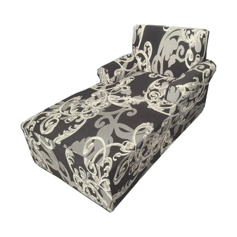 housse pour méridienne et chaise longue avec double accoudoir motif imprimé
