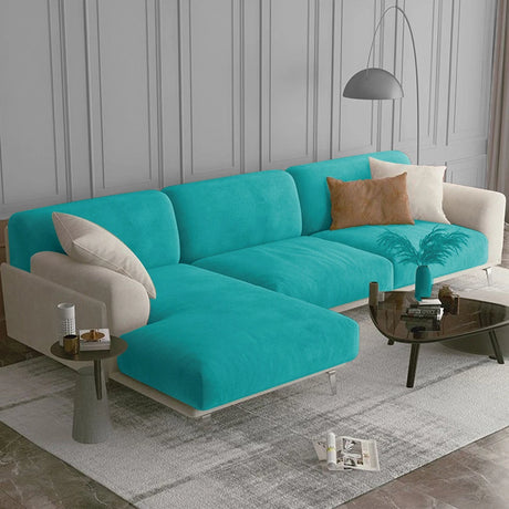 Housse coussin canapé extensible velours turquoise