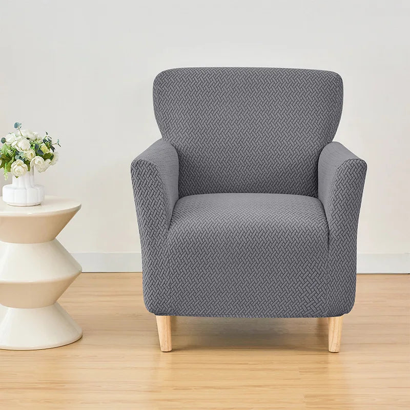 Housse pour fauteuil club extensible en velours damassé