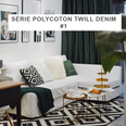 Stretch cover for IKEA FRIHETEN convertible corner sofa, cotton-polyester denim twill