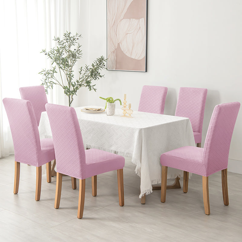 Housses de chaises extensibles lycra losange rose