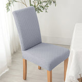 Housses de chaises extensibles lycra losange gris clair