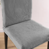 Housses de chaises extensibles velours gris 