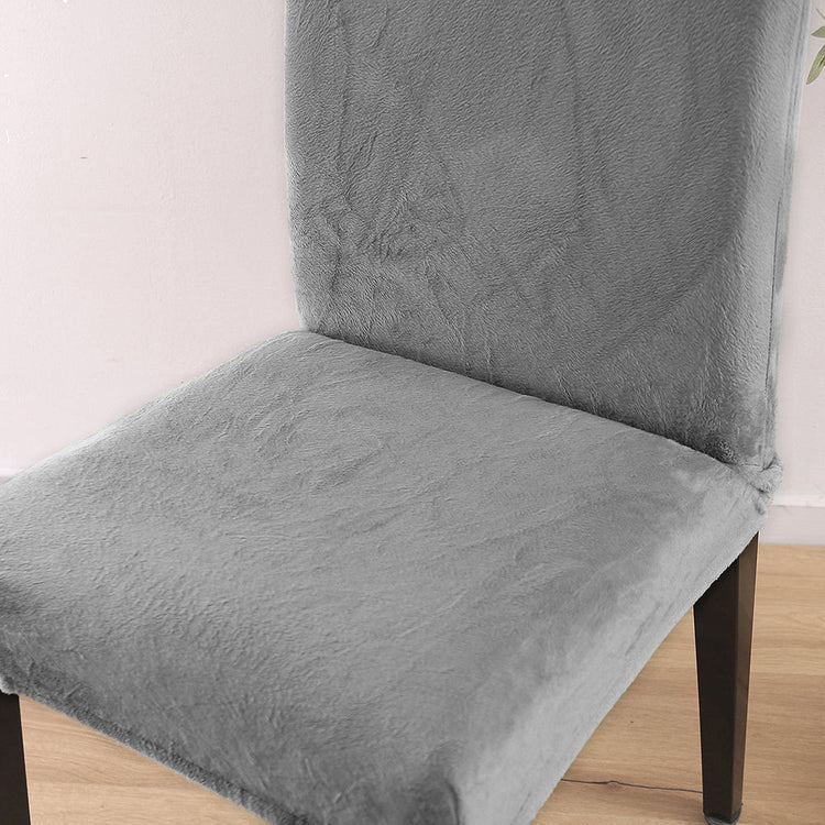 Housses de chaises extensibles velours gris 