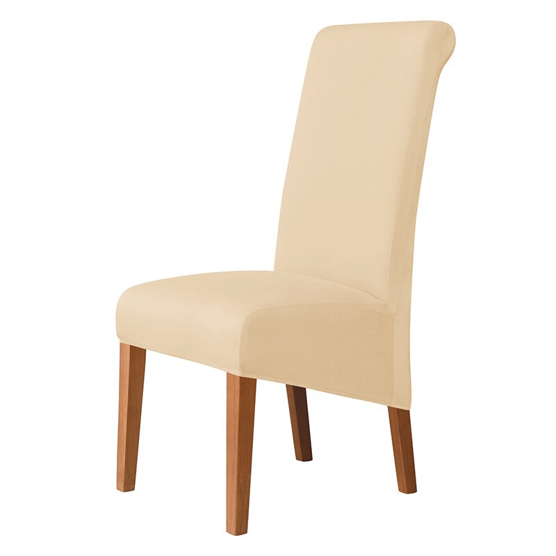 Housses de chaises hautes extensibles en lycra beige