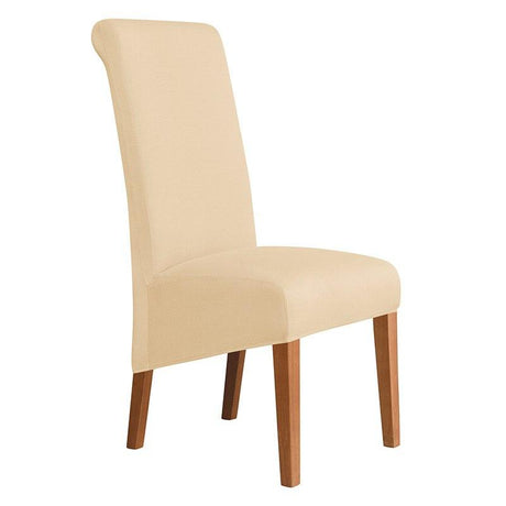 Housses de chaises hautes extensibles en lycra beige