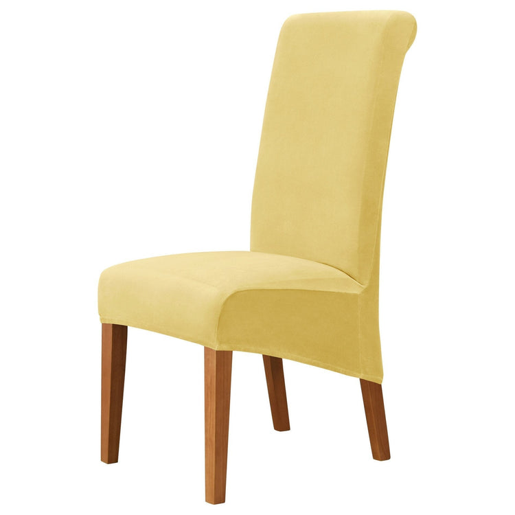 Housses de chaises hautes velours jaune