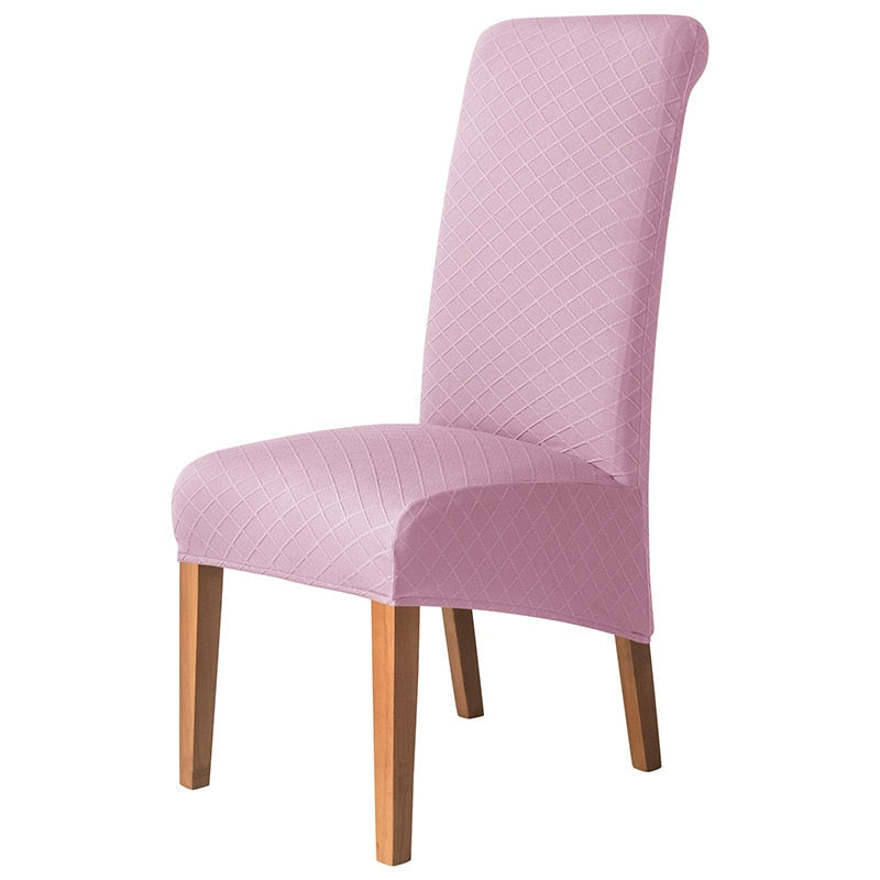 Housse de chaise haute grand dossier losange rose