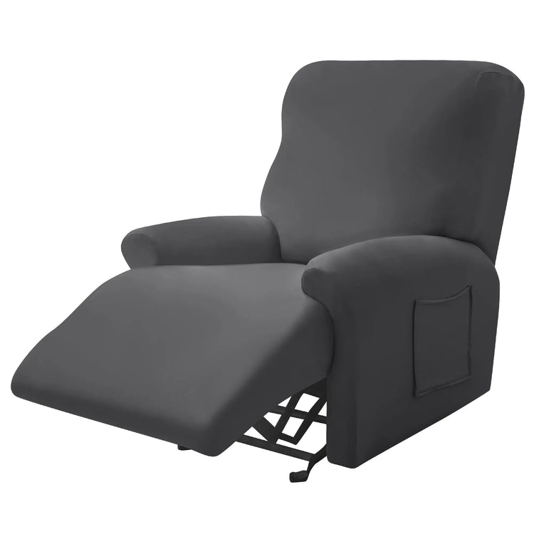 Housse pour fauteuil relax 4 pièces gris foncé Casaharmony