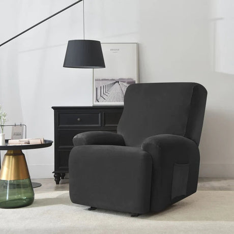 housse pour fauteuil relaxation noir vue de profil